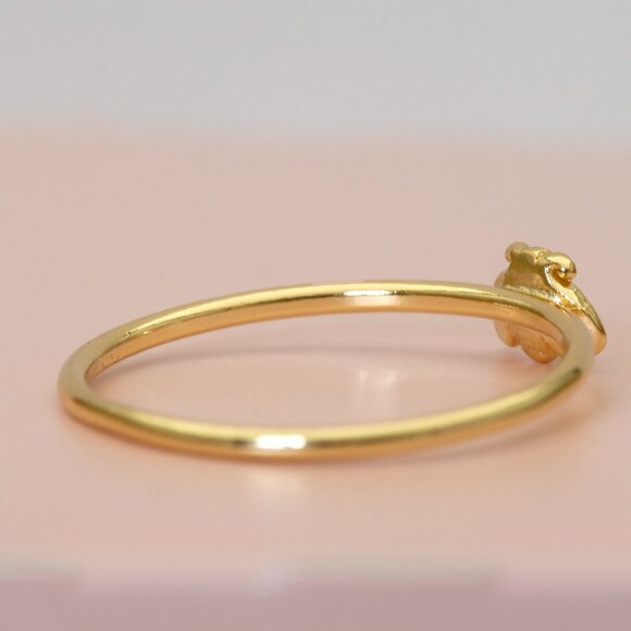Gold Bumblebee Ring, Cute Nature Delicate Ring, Summer Stacking Ring, Size 7 - Picture 5 of 5